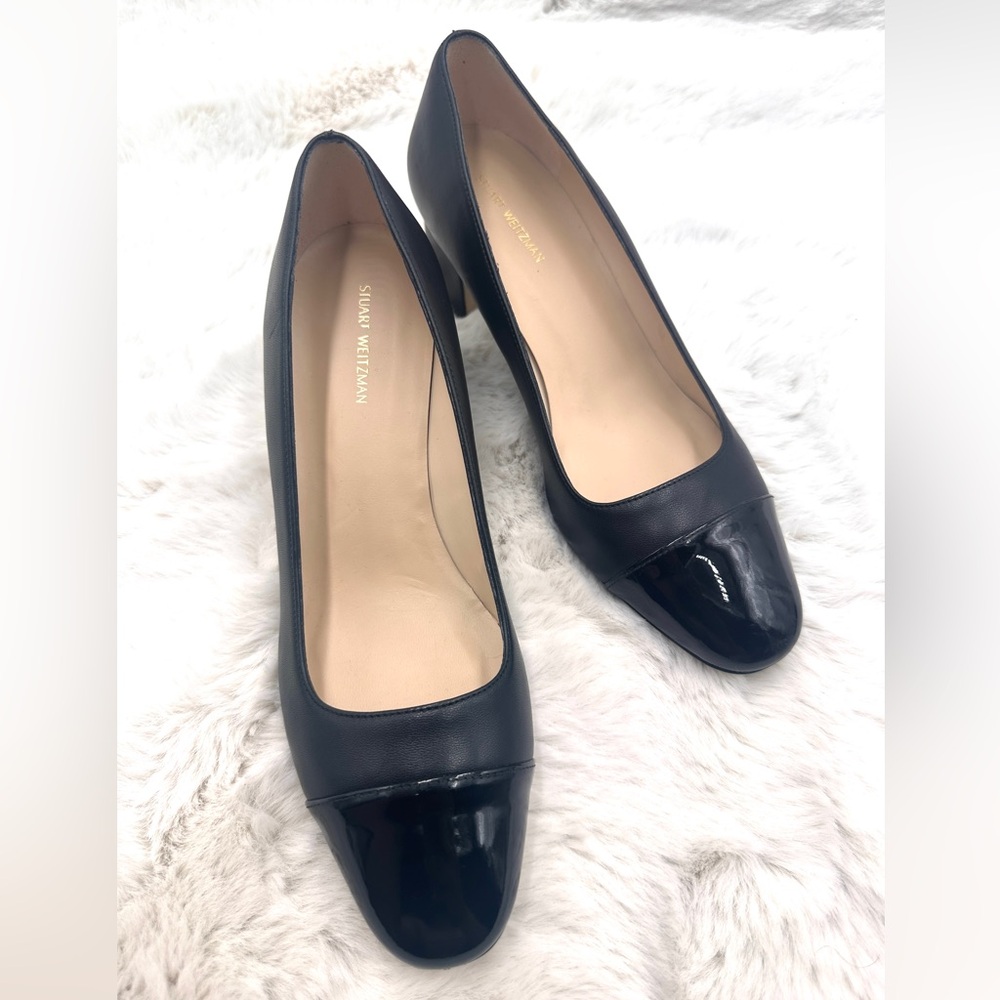 Stuart Weitzman Women's‎ Milla Pumps black patent leather shoes women’s 9 B